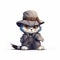 detective cat cartoon character