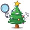 Detective Christmas tree character cartoon