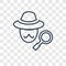 Detective concept vector linear icon isolated on transparent background, Detective concept transparency logo in outline style