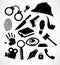 Detective crime icon set collection