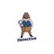 detective crime research vintage mascot