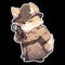 A detective dog who solves crimes, AI Generated, Sticker ver.16