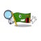 Detective flag zambia shape with the cartoon