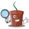 Detective flower pot character cartoon