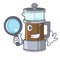 Detective french press in the mascot shape