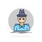 Detective, hacker, incognito, spy, thief Flat Color Icon Vector