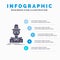 Detective, hacker, incognito, spy, thief Infographics Template for Website and Presentation. GLyph Gray icon with Blue infographic