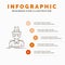 Detective, hacker, incognito, spy, thief Infographics Template for Website and Presentation. Line Gray icon with Orange