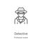 detective icon vector from profession avatar collection. Thin line detective outline icon vector illustration. Linear symbol for