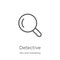 detective icon vector from seo and marketing collection. Thin line detective outline icon vector illustration. Outline, thin line