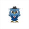 Detective or lawyer owl cartoon illustration