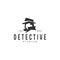 Detective Logo Vector Design Illustration Icon spy secret agent the mafia. Sherlock Holmes silhouette. Creative black head Private