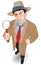 Detective with a magnifying glass