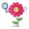 Detective pink flower character cartoon