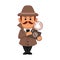 Detective private eye mascot character design illustration template