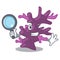 Detective purple coral reef isolated with character
