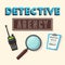 Detective tools. Cartoon vector illustration.