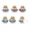 Detective UFO gray gummy candy cute cartoon character holding magnifying glass