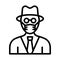 Detective Wearing mask Vector Icon which can easily modify or edit