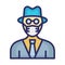 Detective Wearing mask Vector Icon which can easily modify or edit