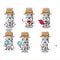 Detective white long candy package cute cartoon character holding magnifying glass