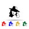 detective woman black and white multi color icon. Simple glyph, flat vector of crustaceans icons for ui and ux, website or mobile