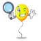 Detective yellow balloon air in flying cartoon