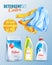 Detergents Clothes Transparent Icon Set
