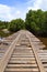 Deteriorated wooden bridge