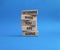 Determination symbol. Wooden blocks with words Determine where you are going. Beautiful blue background. Business and Determine