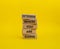 Determination symbol. Wooden blocks with words Determine where you are going. Beautiful yellow background. Business and Determine