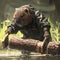 Determined Beaver Puts on Waterproof Ninja Suit