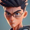 The determined student, with a look of intense focus and ambition in their eyes digital character avatar AI generation