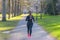 Determined young African woman training in a park