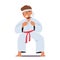 Determined Young Karate Prodigy Boy Character, Mastering Discipline And Focus Through Rigorous Training