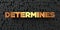 Determines - Gold text on black background - 3D rendered royalty free stock picture