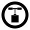 Detonator icon black color in circle round