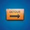 detour right arrow sign. Vector illustration decorative design