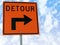 Detour traffic sign.