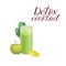 Detox cleanse drink concept, green vegetable smoothie. Natural, organic healthy juice in a glass. Vector.