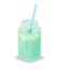 Detox Drink with Ice and Straw in Big Square Jar