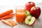 detox juice blend, with carrots, apples, and ginger