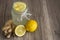 Detox Lemon and Ginger Drink in a Jar