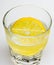 Detox after party. Health care concept. What to drink on party. Glass with water slice of lemon isolated on white