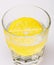 Detox after party. Health care concept. What to drink on party. Glass with water slice of lemon isolated on white