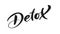 Detox text vector logo lettering isolated on white background. Illustration Handwritten lettering diet. Modern calligraphic poster