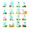 Detox Water Flat Icons Set