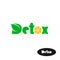 Detox word logo. Leaves and lemon slice.