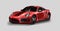 DETROIT - JANUARY 11: vector illustration Porsche GT2 at the motorshow on transparent background, racing exclusive car