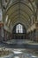 Detroit, Michigan, May 18, 2018: Interior view of abandoned and damaged Church St. Agnes in Detroit.